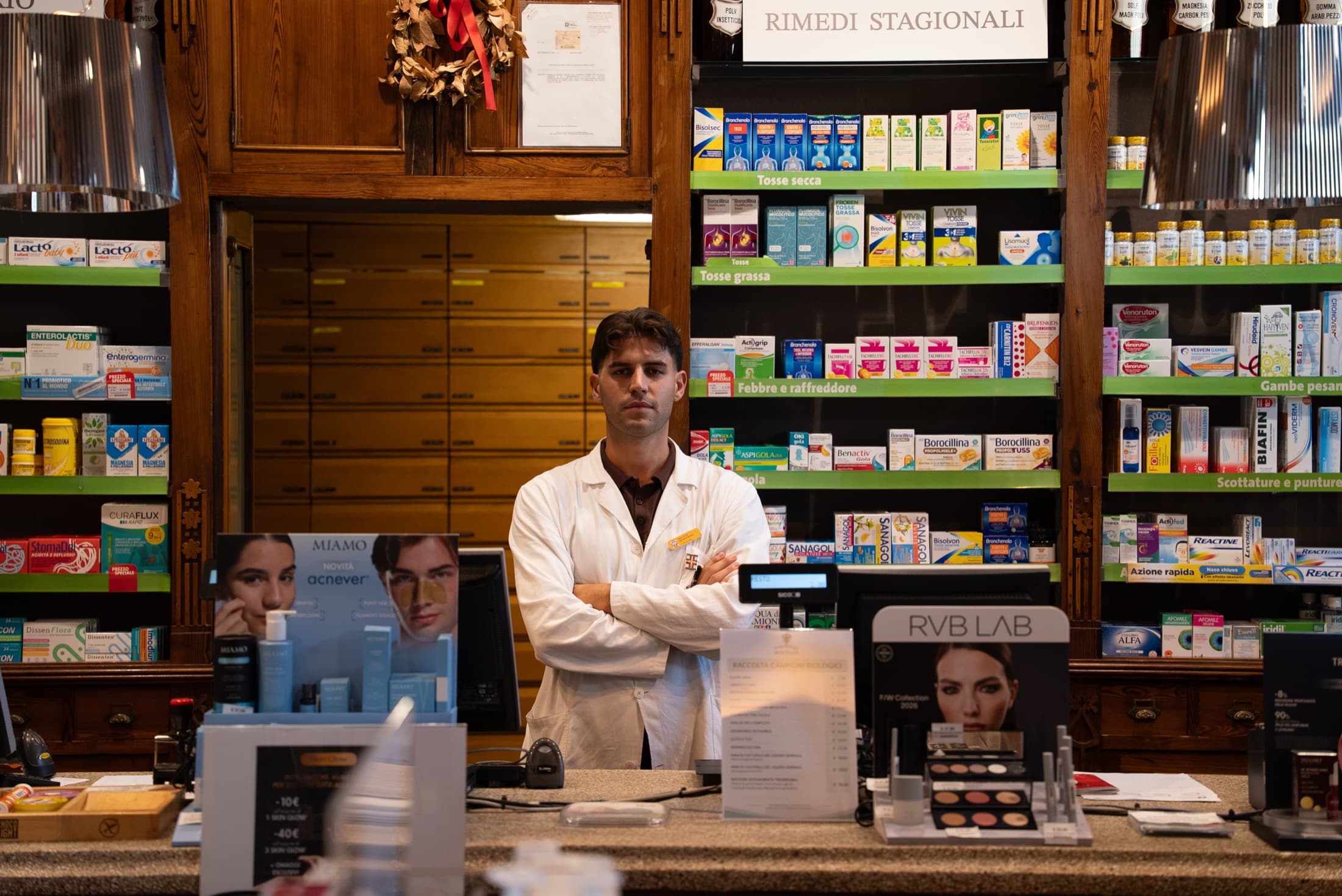 Marco Bertolini, titolare della Farmacia Bertolini